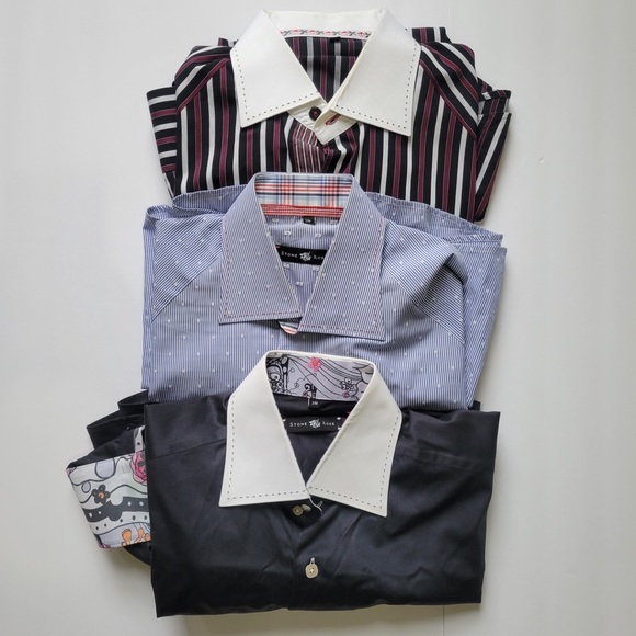 Stone Rose | Shirts | Stone Rose Medium Navy Blue Pinstripe ...